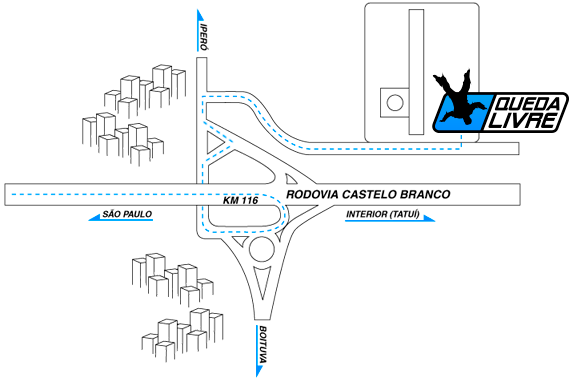 Mapa de Acesso ao Centro Nacional de Paraquedismo